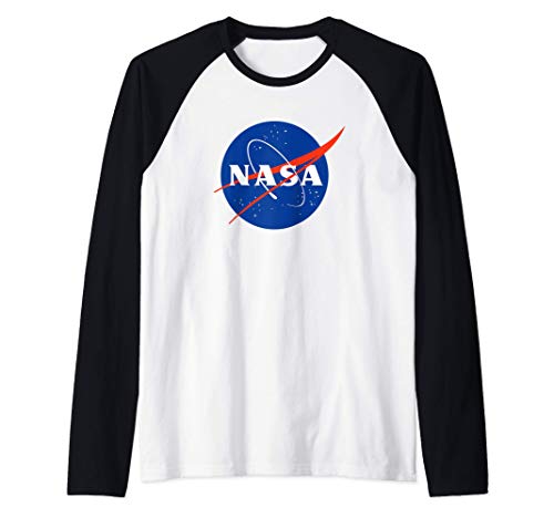 NASA Approved Officially Licensed Insignia Meatball Logo Maglia con Maniche Raglan