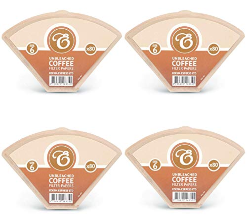 EDESIA ESPRESS - 320 filtri caffè americano in carta non sbiancata - forma a cono - misura 6