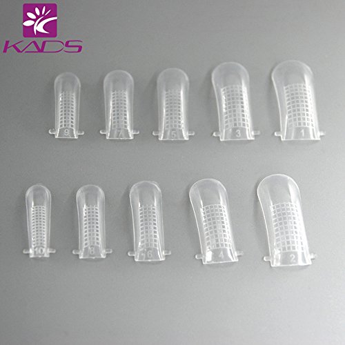 Kads 100pcs/10 Dimensioni Dual nail System Form UV gel Acrylic nail art Mold Artificial nail tips con scala