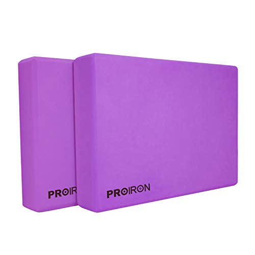 PROIRON Blocco Yoga - Blocchi Yoga mattoncino Yoga Block Accessori per Yoga Mattone in Schiuma espansa Eva Foam Brick - Diversi Colori (Viola, Un Pezzo)