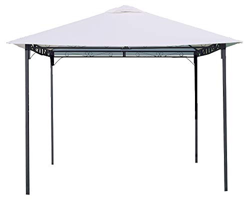 VERDELOOK Gazebo Style in Ferro Verniciato con Telo di Copertura in Poliestere, 3x3 m, Bianco