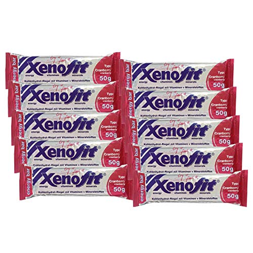 Xenofit Energy Bar Cranberry - Barrette energetiche, 10 x 50 g