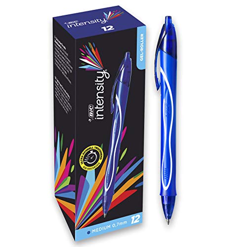 BIC Intensity Quick Dry - Penna con inchiostro in gel 12 pezzi Blu