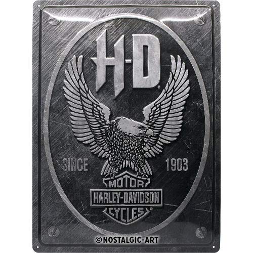 Nostalgic-Art Targa Vintage Harley-Davidson – Metal Eagle – Idea Regalo per Amanti di Moto, in Metallo, Design Retro per Decorazione, 30 x 40 cm