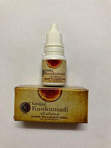 Kottakkal Arya Vaidya Sala Kunkumadi Tailam 10 mL macchie bottiglia, Acne