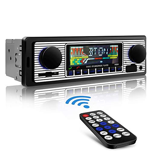 Aigoss Autoradio Bluetooth Vivavoce Stereo Auto Audio Ricevitore MP3 Microfono Integrato Potenza 4x60W FM Radio Supporto AUX e USB, SD e Telecomando