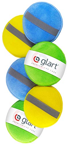 Glart 46PP Pad di Lucidatura con Microfibre con l'Elastico, Blu/verde/arancio, 6