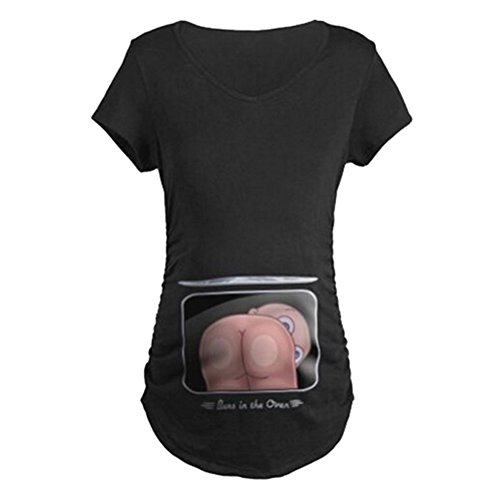 Q.KIM Donna Maglietta Premaman Senza Maniche/Maniche Corte/Maniche Lunghe T-Shirt Divertente Neonato - Baby Ass Serie
