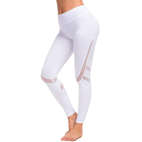 Donna Leggings Vita Alta Pantaloni da Yoga Fitness Mesh Push Up Leggins Elastici Pantaloni da Gym Jogging Corsa S Dear-XiaoBao
