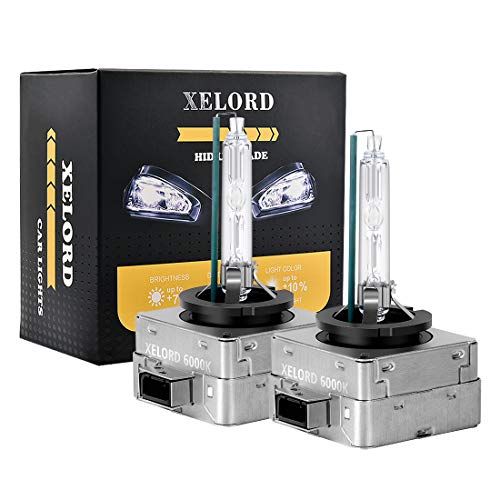 XELORD D3S Lampadine Xenon 6000K Bianco 12V 35W Lampadina Per Fari, HID Allo Xeno, Fari Per Auto(Confezione Da 2)