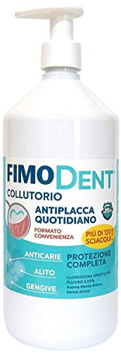 Fimodent Collutorio Antiplacca Quotidiano. Protezione Completa Antiacarie, Gengive e Alito con Erogatore Salva Quantità e Freschezza - 1000 ml