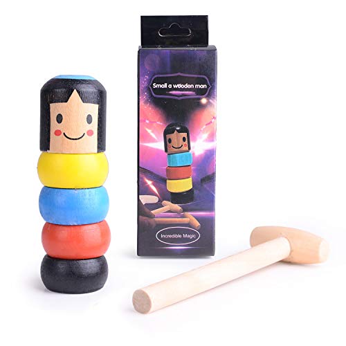 Colmanda Little Puppet Toy, Giocattolo Magico Uomo Legno Divertente Infrangibile Giocattoli di Legno Immortali per Bambini Regalo