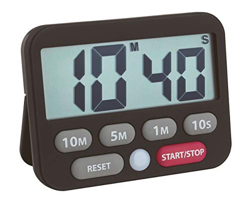 TFA Dostmann - Timer digitale e cronometro, in plastica, 9 x 2 x 9 cm, colore: Nero