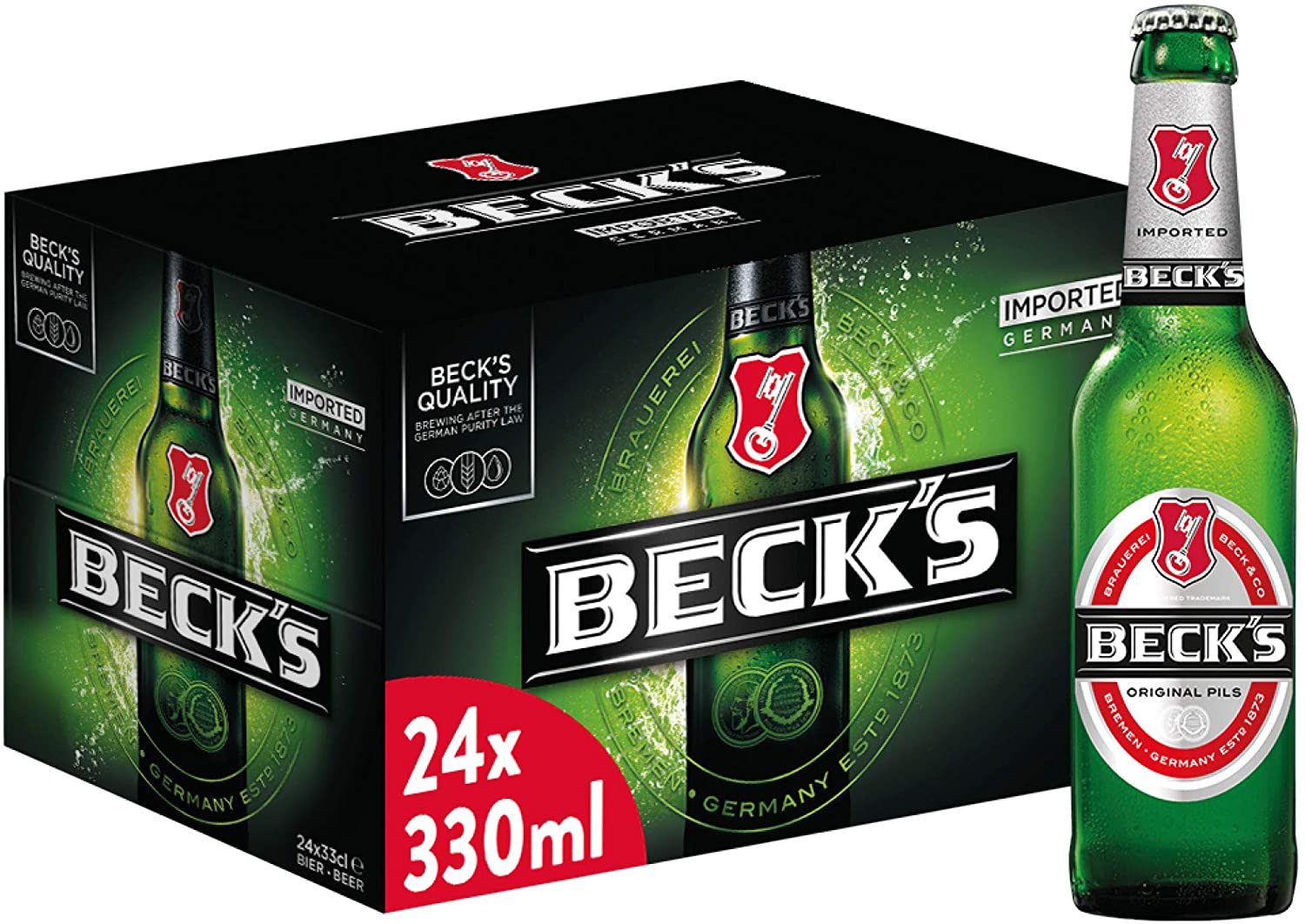Beck's Birra, Bottiglia - Pacco da 24 x 330 ml