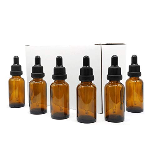 Yizhao Marrone Bottiglie Contagocce Vetro 30 ml, con Pipette Contagocce Vetro, per Laboratorio,Olio Essenziale, Aromaterapia– 24 Pcs