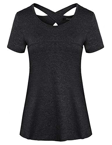 iClosam Maglietta Donna Manica Corta Fitness Traspirante Casual T Shirt Sport Women