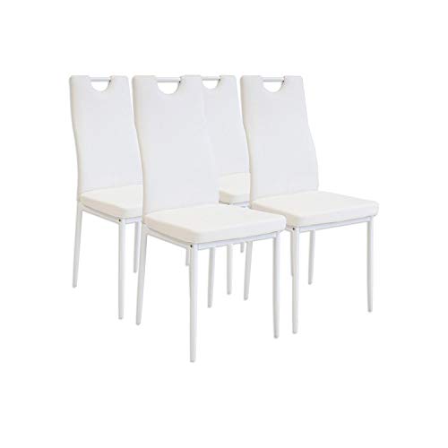 Albatros 2908 Salerno Set di 4 sedie da Pranzo, Bianco