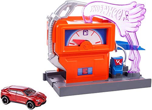 Hot Wheels Stazione di Servizio, Playset per Macchinine con Veicolo Incluso, Gioco per Bambini di 4 + Anni, FMY97