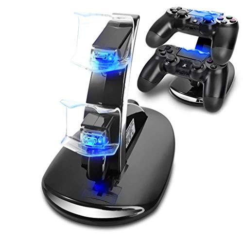 KONKY Ricarica Controller PS4 Caricatore , Dual USB Charging Station per PS4 Caricabatteria Stazione di Ricarica con Indicatore LED per Playstation PS4 / PS4 Slim / PS4 Pro Charger Controller