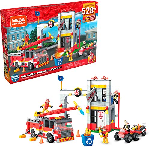 Mega Construx- Caserne de Pompiers à Construire Playset, Multicolore, 522 pièces, GLK56