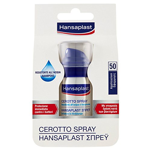 Hansaplast Cerotto Spray Protezione Trasparente, Resistente all'Acqua, 50 Appplicazioni, 32.5 ml