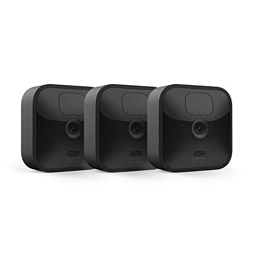 Nuova Blink Outdoor - Videocamera di sicurezza in HD, senza fili, resistente alle intemperie, batteria con 2 anni di autonomia e rilevazione di movimento | Sistema a 3 videocamere
