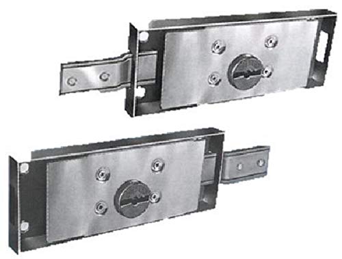 Coppia di serratura a doppia mappa laterali (destra + sinistra)per serrande avvolgibili catenacci rinforzati