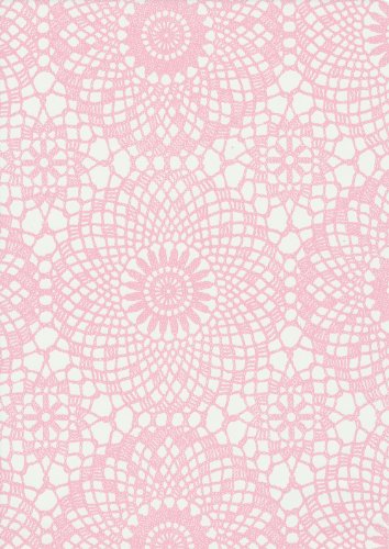 Fablon Fine Décor Rotolo di Pellicola autoadesiva per Decorazioni, Motivo Tessuto Ricamato, da 45 cm x 2 m, Colore: Rosa