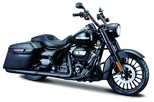 Maisto 532336 Harley-Davidson Road King - Forchetta orientabile con cavalletto laterale, 20 cm, colore: Nero