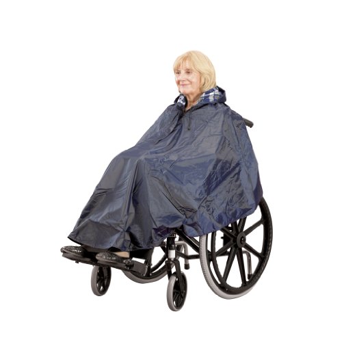 Homecraft Wheelchair Lined Poncho, Waterproof Poncho with Hood, Protection Against Rain, Reusable, Windproof, Covers Arms, Hands, and Knees, (Eligible for VAT relief in the UK)