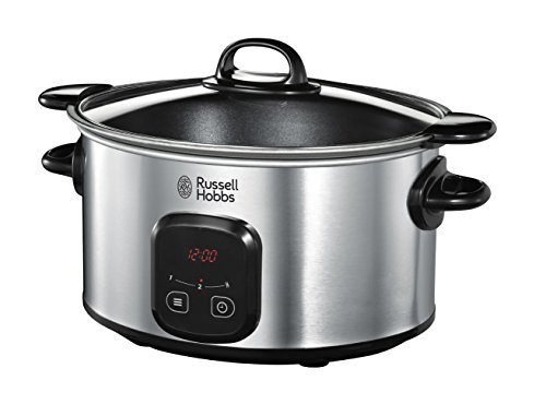 Russell Hobbs 22750-56 Slow Cooker con Pentola per Rosolare Antiaderente, 200 W, Argento