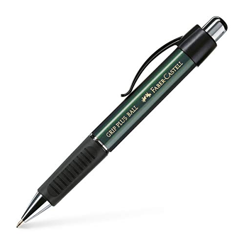 Faber Castell 140700 Grip Plus Metallic Penna a Sfera, verde metallizzato