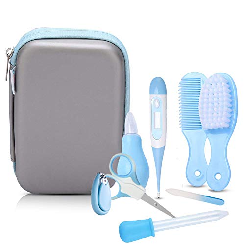 Afufu Kit per la Cura del Bambino, Neonato Set - Nail Care Set, Termometro, Alimentatore di Medicinali per Neonati, Set di Igiene per la Cura del tuo Bebe, Ideale per Asilo e Viaggi, 8 Pezzi