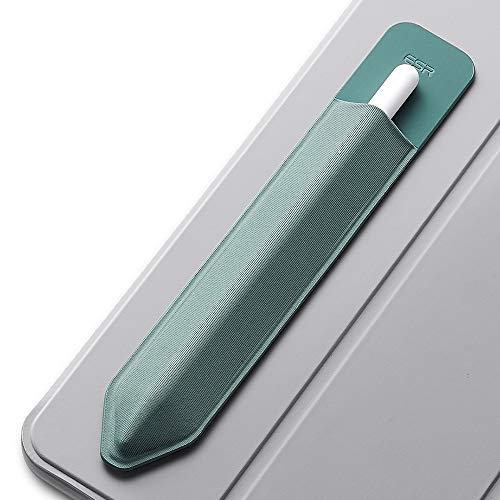 ESR Porta Penna Capacitiva Compatibile con Apple Pencil (1° e 2° Generazione), Tasca Elastica [Penna Protetta e al Sicuro], Manica Adesiva Attaccata alla Cover per Penna Capacitiva - Verde
