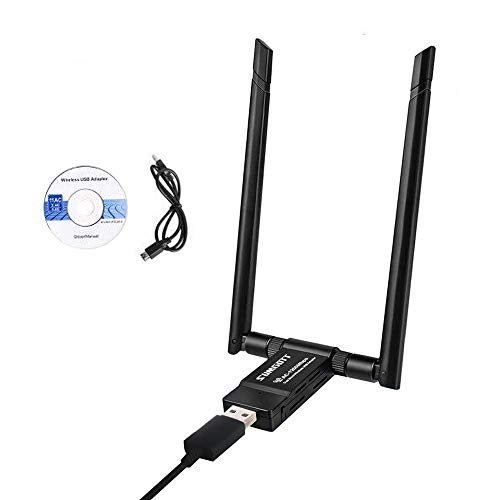 Adattatore WiFi USB 3.0, Chiavetta WiFi 1200Mbps Antenna Ricevitore WiFi Dongle Usb 5dBi Dual Band 5GHz /867Mbps+2.4GHz/300Mbps 802.11 ac Wireless per PC Laptop Windows XP/Vista / 7/8/10 Mac