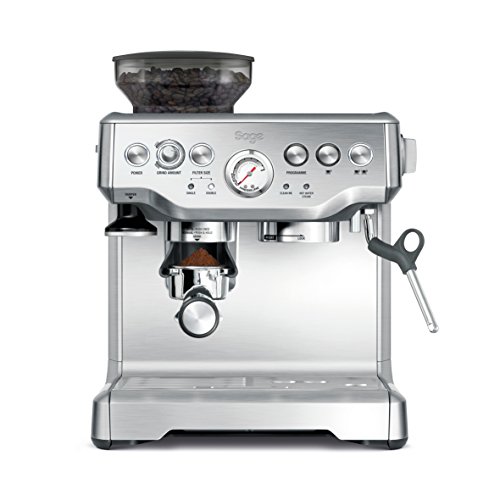 Sage SES875BSS2EEU1A - Barista Express, macchina per caffè espresso, cappuccinatore, 15 bar, acciaio inossidabile, 2400 Watts, 220–240 Volts