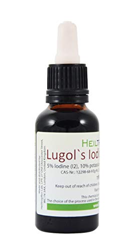 Heiltropfen 5% Soluzione di iodio Lugol 30ml. Formulazione liquida al 15%. Realizzato con Il 5 por Cento di iodio e Il 10% ioduro di potassio