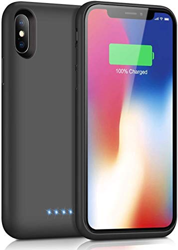 SWEYE Cover Batteria per iPone X/Xs/10, 【Proteggere e Caricare 】6500mAh Cover Ricaricabile Battery Case per iPhone X/Xs/10 Cover Caricabatteria Cover Power Bank Charger Case [5.8'']