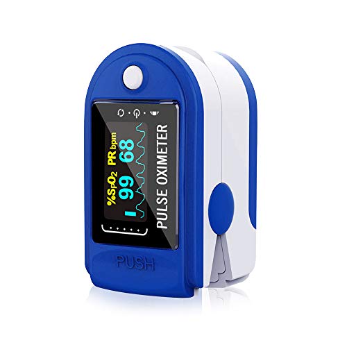 HAMSWAN Pulsossimetro da Dito （Senza pile AAA）, Monitor dell'Ossigeno con Cardiofrequenzimetro, per La Frequenza del Polso (PR) e La Saturazione dell'ossigeno (Spo2) con Display a OLED