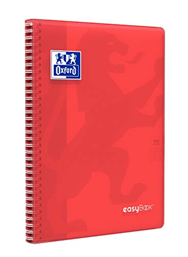 Oxford EasyBook - Quaderno a spirale, formato A4, 21 x 29, 7 cm, 160 pagine, a quadretti grandi, colore casuale