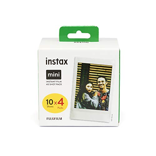 Fujifilm Instax Mini Film, Pellicola istantanea per fotocamere Instax Mini, Confezione da 40 foto, Formato foto 46 x 62 mm