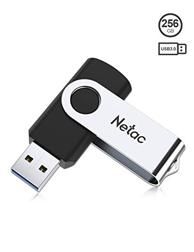 Netac 256G Chiavetta USB 3.0，Rotazione a 360 ° Pen Drive，USB Flash Drive velocità di Lettura Fino a 90 MB/s，Thumb Drive Memoria Stick
