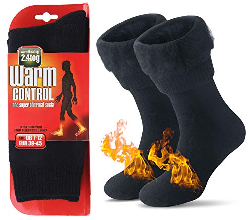 JARSEEN Calze di Lana Invernali Termiche Calzini Spessi Caldo Morbido Calzettoni Donna Uomo (Nuovo Nero, L/Uomo 39-45; Donna 40-45)