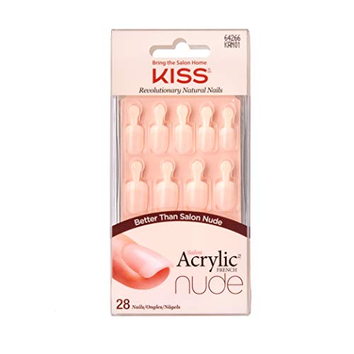 Kiss Acrylic Nude French Breaktaking, Kit Unghie Artificiali 28 Unghie + Colla - 32 gr