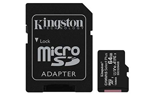 Kingston Canvas Select Plus SDCS2/64GB Scheda microSD Classe 10 con Adattatore SD Incluso, 64 GB