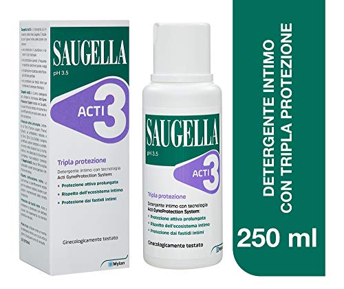 Saugella Acti3 Tripla Protezione Con Timo E Zinco Per Azione Protettiva Da Fastidi Intimi - 250 Ml