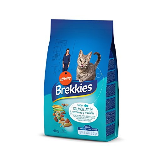 Brekkies Cibo per Gatti con Salmone, Tonno e Verdure - 4 kg - 1 Bag