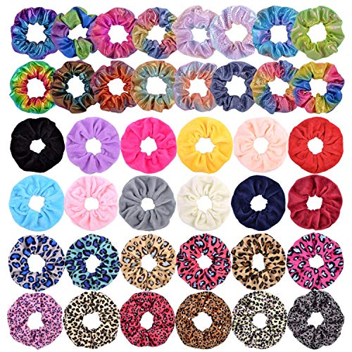 40 pezzi Hair Scrunchies Velluto elastico per capelli Scrunchie Sirena Porta coda di cavallo Fascia per donna Ragazza