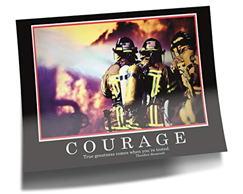 GREAT ART Courage Poster Originale - Barney Stinson Fotomurale - 85 x 60 cm Vigili del Fuoco Come Ho Incontrato Tua Madre Motivazione Barney Stinson Ufficio Immagini Coraggio - No. 10