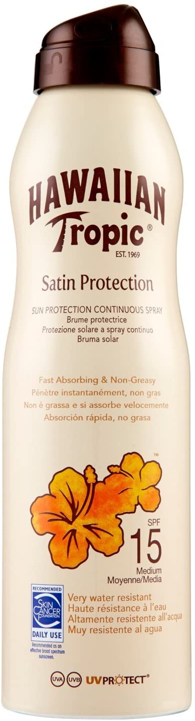 Hawaiian Tropic SATIN PROTECTION CAN SPRAY SPF 15, Spray Continuo - 220 ml